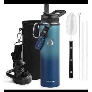 24oz Triple Wall Insulated Water Bottle 48hr Cold, Leakproof, BPA-Free